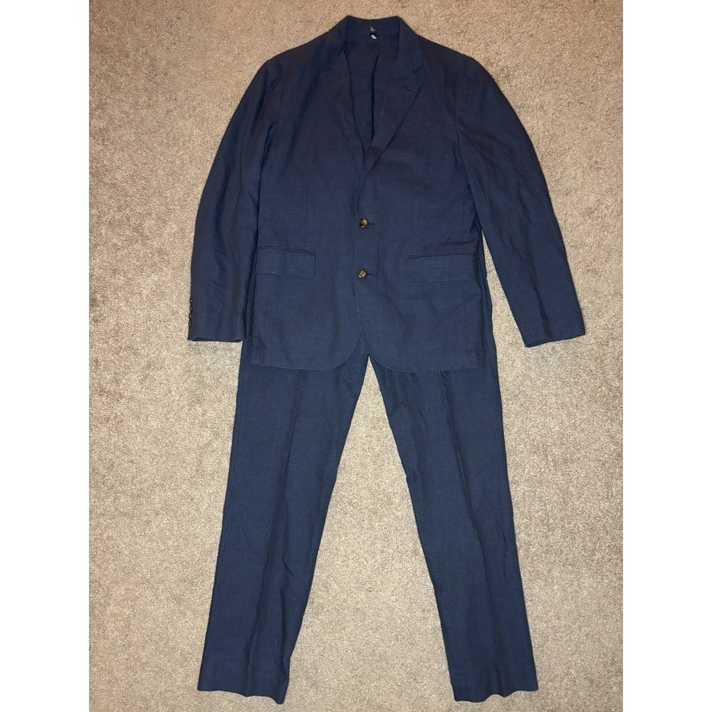 J.Crew Ludlow Slim Fit Suit Men's 36S Blue Somelos Linen Blend 31x32 Pants